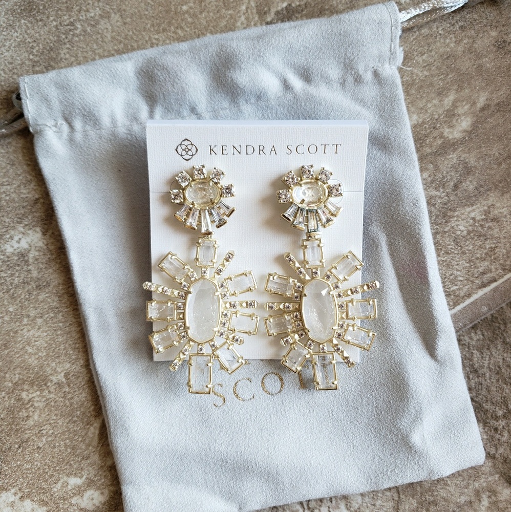Brand new! Kendra Scott Glenda Rock Crystal/Gold